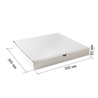 Коробка для пиццы (300*300*40), Т22, бел. без печати